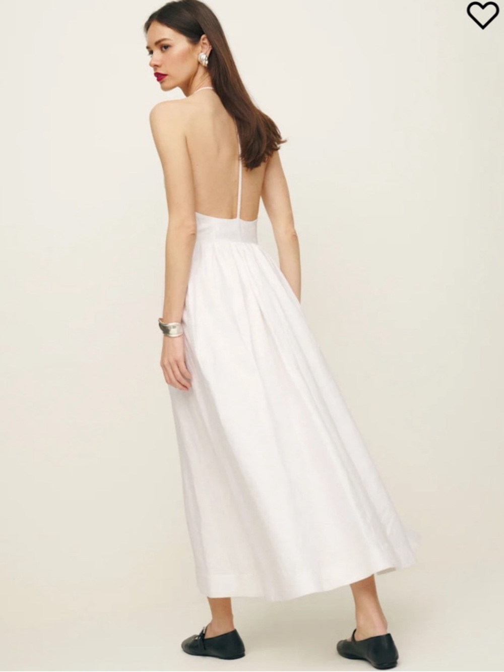 NWT Reformation Percy Linen Dress White Halter Backless Midi Size 4 - Picture 2 of 5